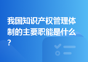 我国知识产权管理体制的主要职能是什么？