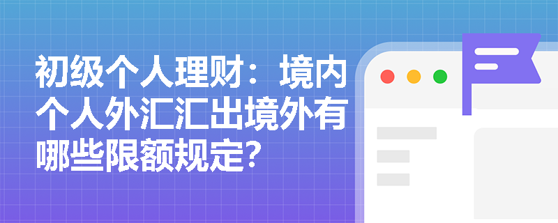 初级个人理财：境内个人外汇汇出境外有哪些限额规定？