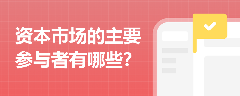资本市场的主要参与者有哪些？