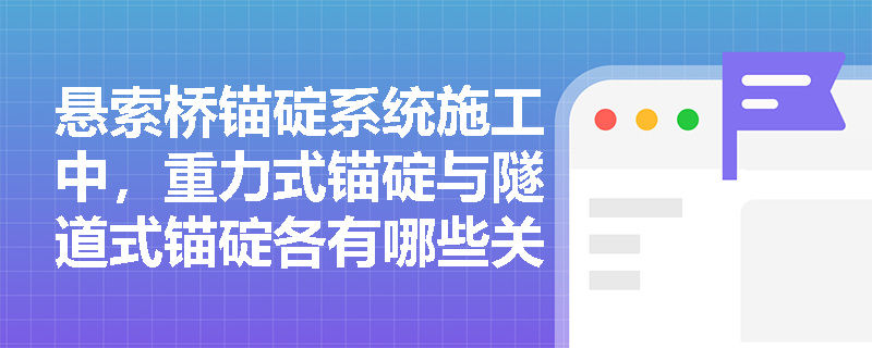 悬索桥锚碇系统施工中，重力式锚碇与隧道式锚碇各有哪些关键技术要点？