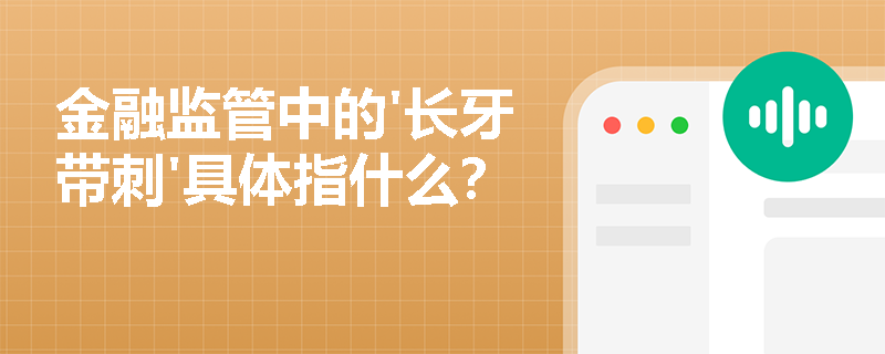 金融监管中的'长牙带刺'具体指什么？