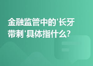 金融监管中的'长牙带刺'具体指什么？