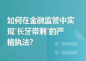 如何在金融监管中实现'长牙带刺'的严格执法？
