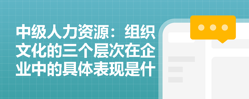 中级人力资源：组织文化的三个层次在企业中的具体表现是什么？