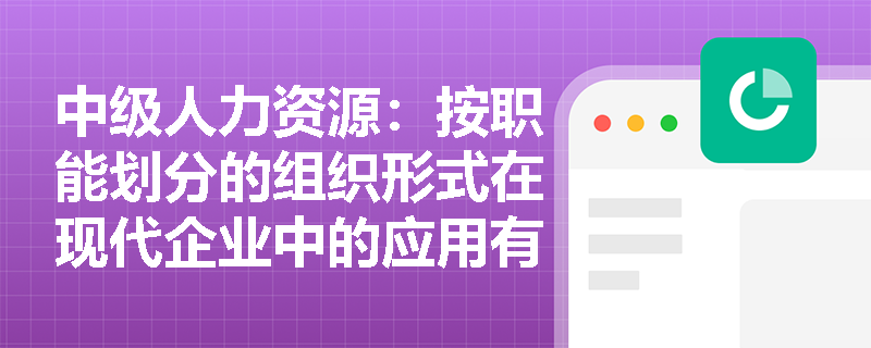 中级人力资源：按职能划分的组织形式在现代企业中的应用有哪些？