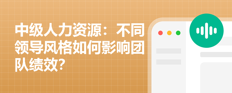 中级人力资源：不同领导风格如何影响团队绩效？