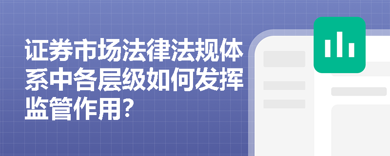 证券市场法律法规体系中各层级如何发挥监管作用？