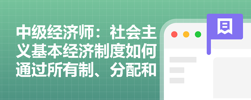 中级经济师：社会主义基本经济制度如何通过所有制、分配和资源配置体现？