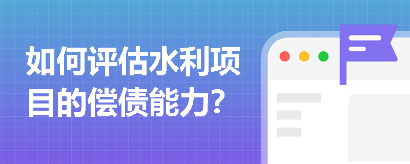 如何评估水利项目的偿债能力? 如何评估水利项目的偿债能力?