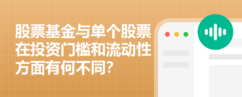 股票基金与单个股票在投资门槛和流动性方面有何不同? 股票基金与单个股票在投资门槛和流动性方面有何不同?