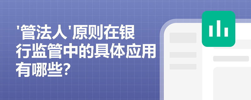 '管法人'原则在银行监管中的具体应用有哪些？