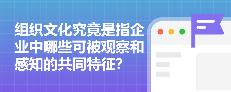 组织文化究竟是指企业中哪些可被观察和感知的共同特征？