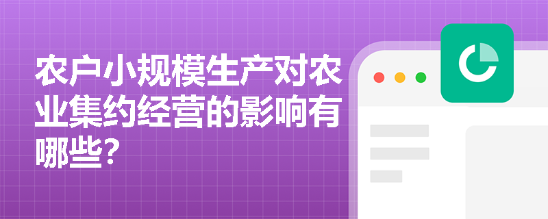 农户小规模生产对农业集约经营的影响有哪些？