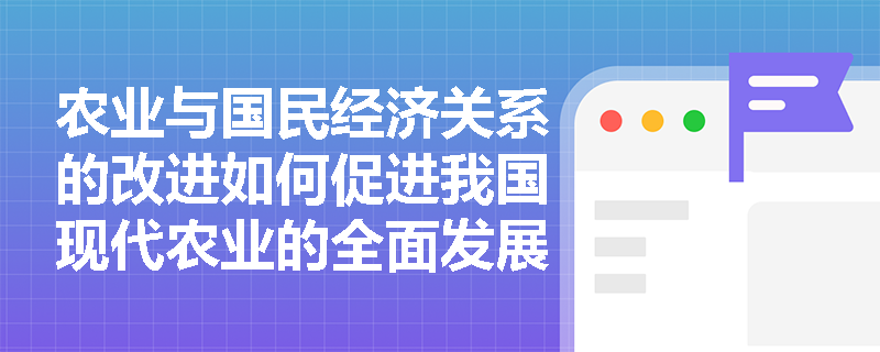 农业与国民经济关系的改进如何促进我国现代农业的全面发展？