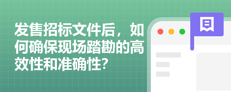 发售招标文件后，如何确保现场踏勘的高效性和准确性？