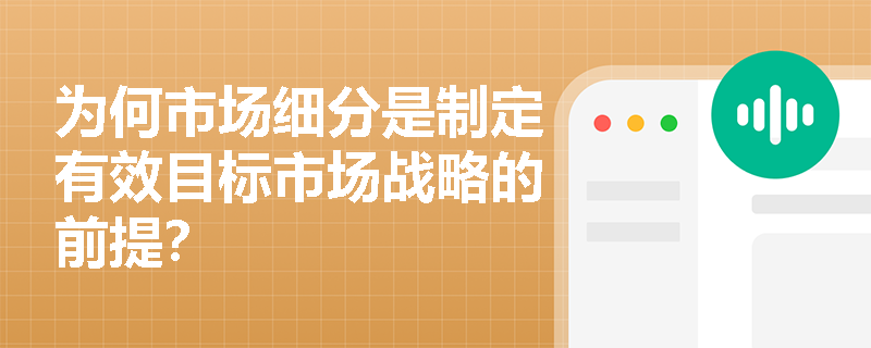 为何市场细分是制定有效目标市场战略的前提？