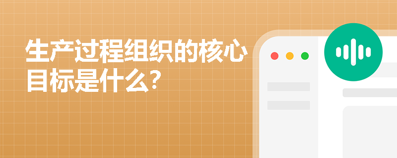 生产过程组织的核心目标是什么? 生产过程组织的核心目标是什么?