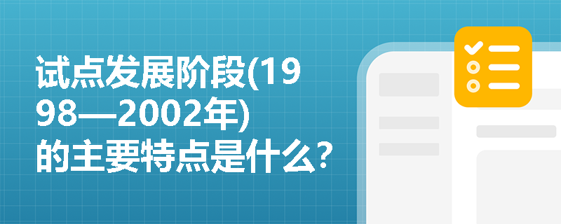 试点发展阶段(1998—2002年)的主要特点是什么？