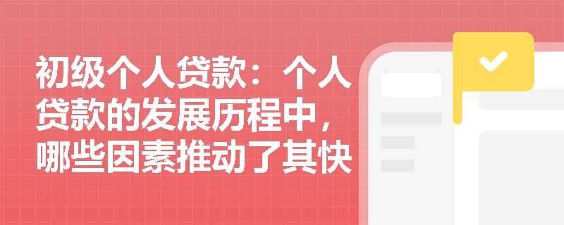 初级个人贷款：个人贷款的发展历程中，哪些因素推动了其快速壮大？