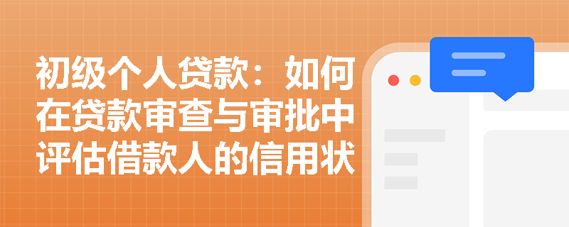 初级个人贷款：如何在贷款审查与审批中评估借款人的信用状况？