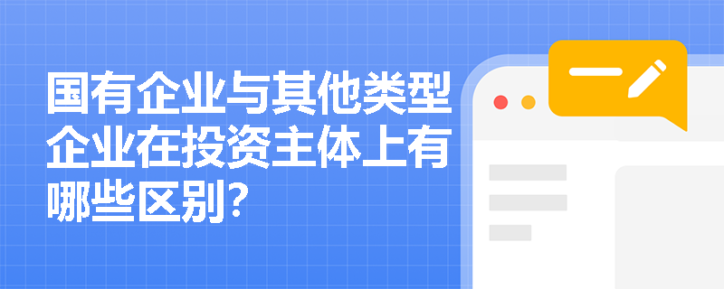 国有企业与其他类型企业在投资主体上有哪些区别？