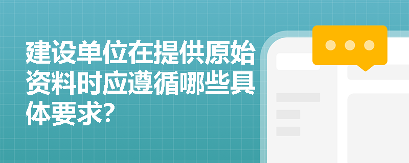 建设单位在提供原始资料时应遵循哪些具体要求？