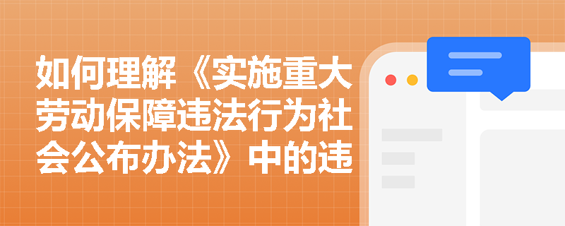 如何理解《实施重大劳动保障违法行为社会公布办法》中的违法行为类别？