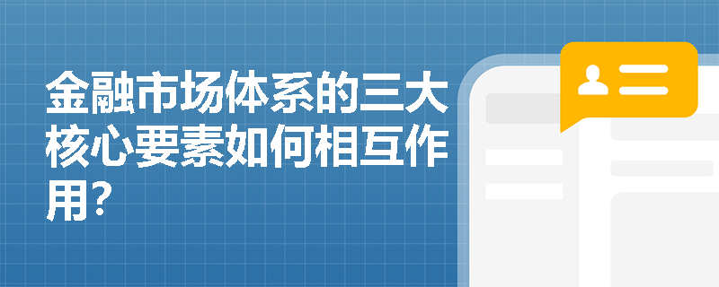 金融市场体系的三大核心要素如何相互作用？