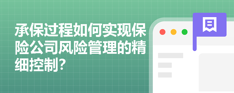 承保过程如何实现保险公司风险管理的精细控制？