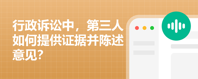行政诉讼中，第三人如何提供证据并陈述意见？