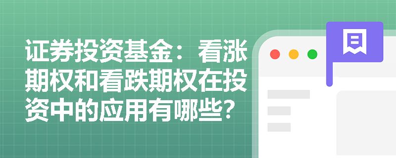 证券投资基金：看涨期权和看跌期权在投资中的应用有哪些？