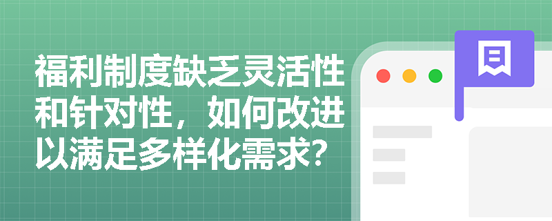 福利制度缺乏灵活性和针对性，如何改进以满足多样化需求？