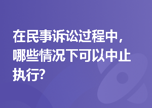 在民事诉讼过程中，哪些情况下可以中止执行？