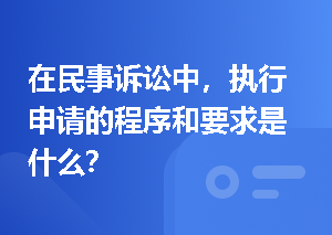 在民事诉讼中，执行申请的程序和要求是什么？