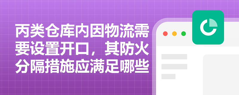 丙类仓库内因物流需要设置开口，其防火分隔措施应满足哪些强制性技术要求？