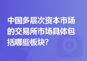 中国多层次资本市场的交易所市场具体包括哪些板块？