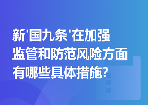 新'国九条'在加强监管和防范风险方面有哪些具体措施？