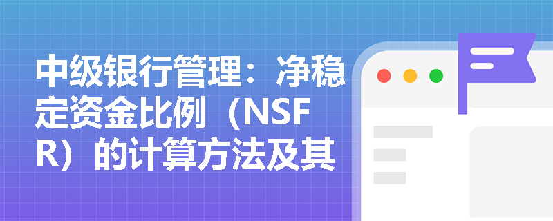 中级银行管理:净稳定资金比例(NSFR)的计算方法及其重要性 中级银行管理:净稳定资金比例(NSFR)的计算方法及其重要性