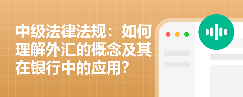 中级法律法规：如何理解外汇的概念及其在银行中的应用？