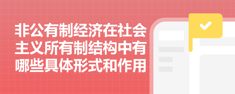 非公有制经济在社会主义所有制结构中有哪些具体形式和作用？