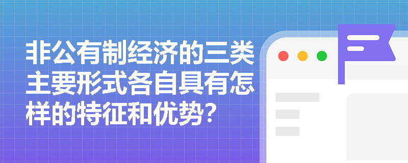 非公有制经济的三类主要形式各自具有怎样的特征和优势？