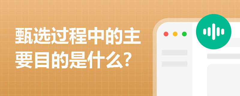 甄选过程中的主要目的是什么？