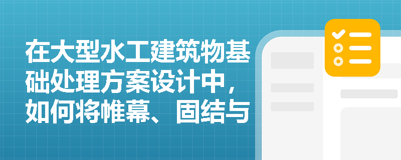 在大型水工建筑物基础处理方案设计中，如何将帷幕、固结与接触灌浆进行科学组合以达到最佳防渗与加固效果？