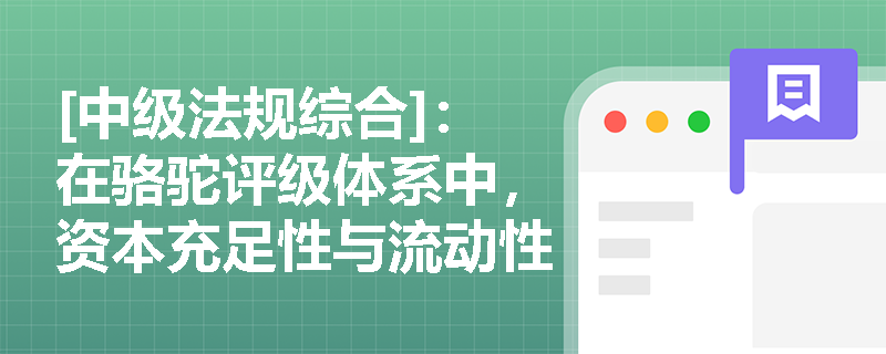 [中级法规综合]：在骆驼评级体系中，资本充足性与流动性的监管底线在哪？其整体评价导向是什么？