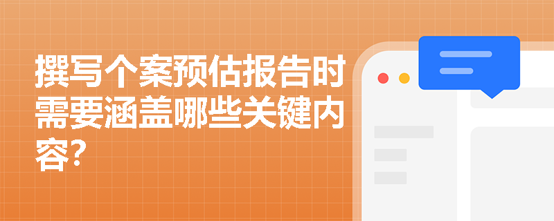撰写个案预估报告时需要涵盖哪些关键内容？
