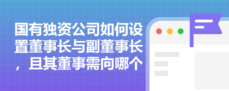 国有独资公司如何设置董事长与副董事长,且其董事需向哪个机构负责并接受指导? 国有独资公司如何设置董事长与副董事长,且其董事需向哪个机构负责并接受指导?