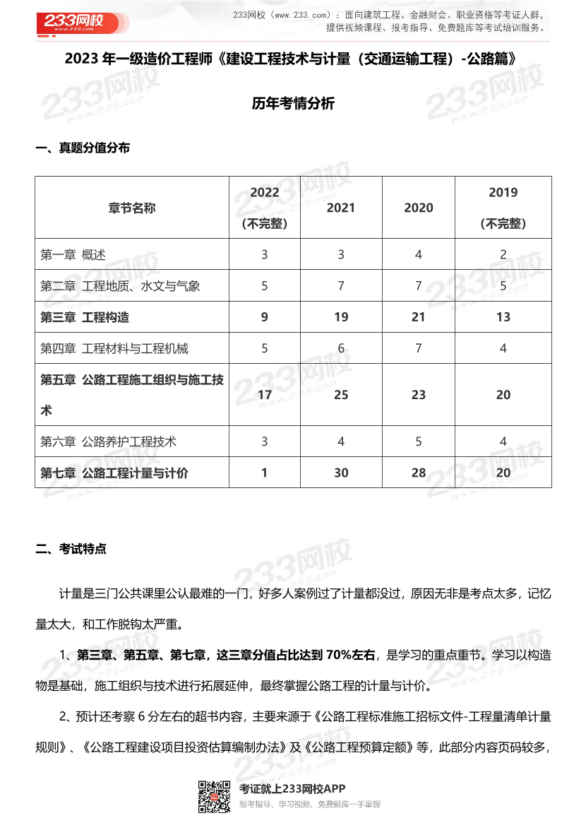 一级造价工程师《交通计量》历年考情分析.pdf-图片1