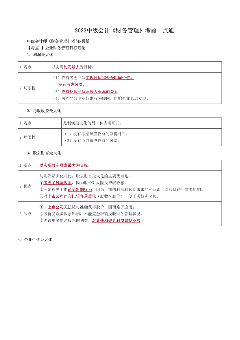 2023中级会计《财务管理》考前一点通.pdf-图片1