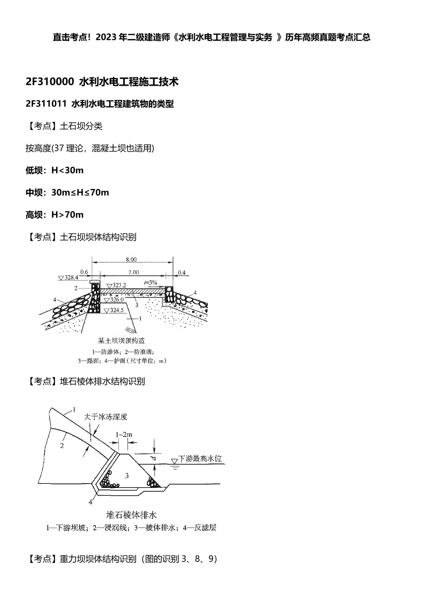 2023年二級建造師《水利水電》歷年高頻真題考點匯總.pdf-圖片1