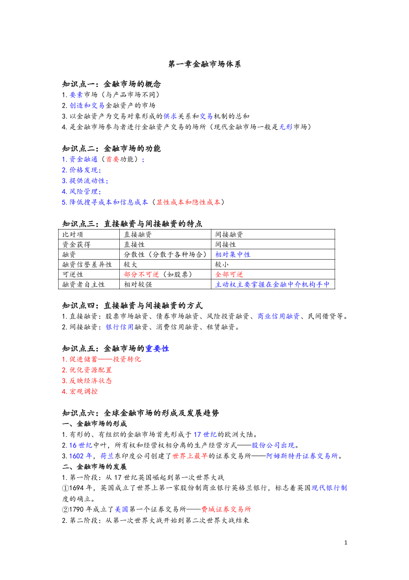 2023年证券从业《基础知识》三色笔记.pdf-图片2